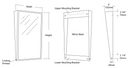 A&J Washroom U704 Fixed Tilt Angle Frame Mirrors - Newton Distributing