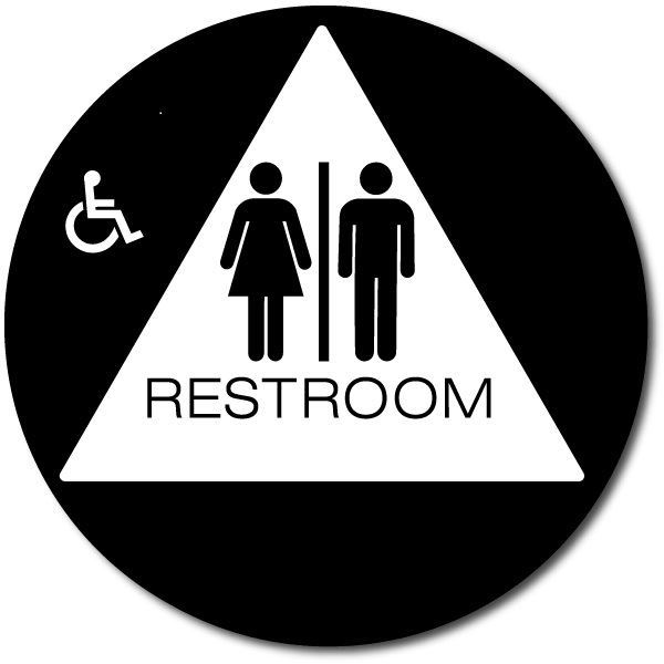 Eaglestone - California ADA, Title 24 - Unisex Restroom Sign (Circle)
