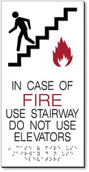 Eaglestone - In Case of Fire Use Stairs Sign - Newton Distributing