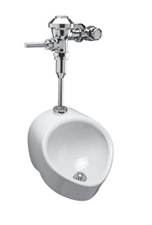 Zurn Z5708.207 1-Pint Per Flush High Efficiency Urinal System Top Spud Small Footprint Urinal with Manual DiapragmFlush Valve