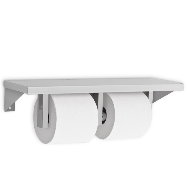 NOT AVAILABLE: A&J Washroom U815 Double Roll Toilet Tissue Dispenser with a Shelf