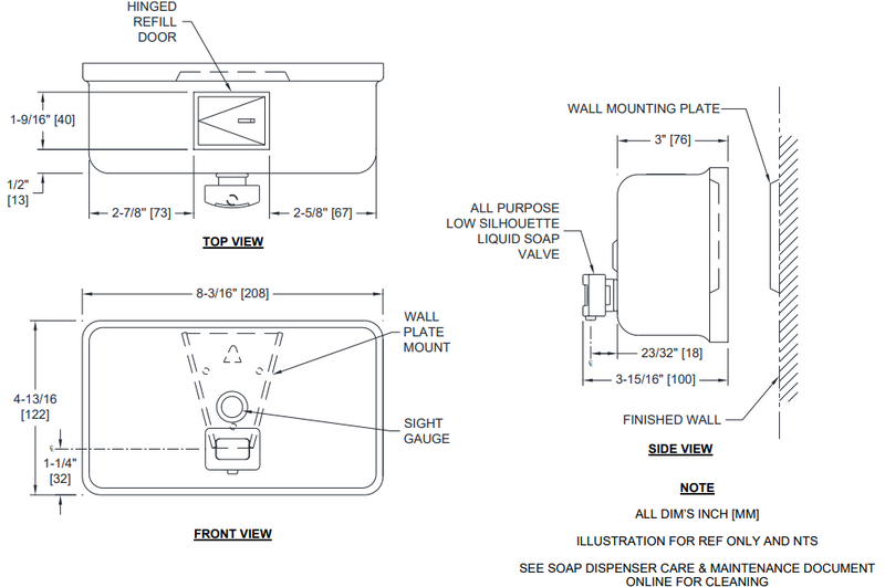 ASI 0345 Horizontal Manual Liquid Soap Dispenser - Newton Distributing