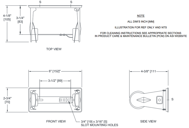 ASI 0710 Single Roll Toilet Tissue/Paper Dispenser