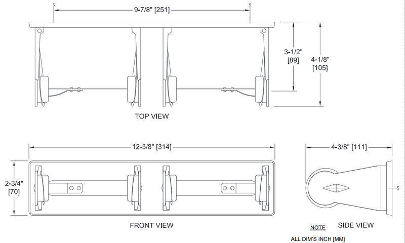ASI 0715 Double-Roll Toilet Tissue/Paper Dispenser