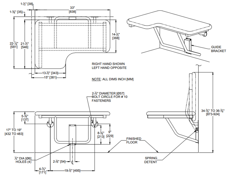 ASI 8205 Fold-Up Padded Shower Seat