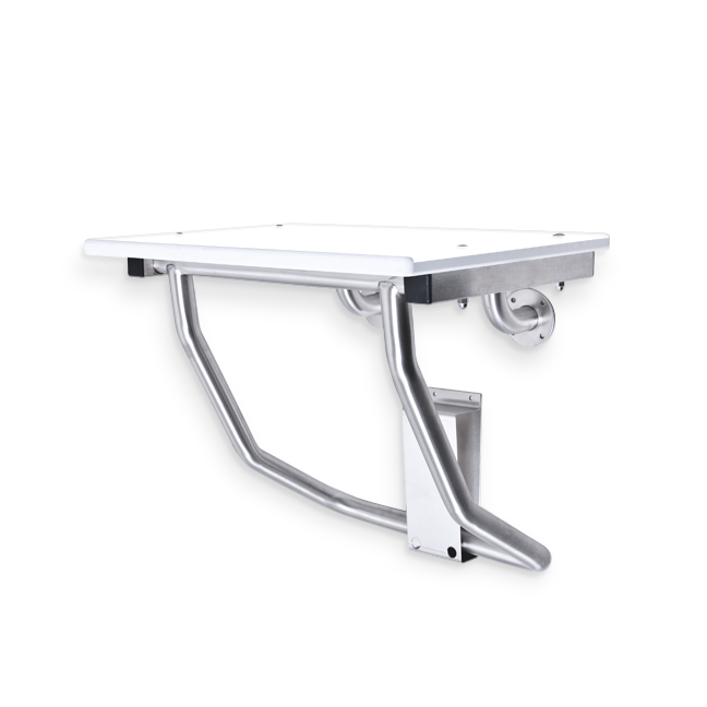 NOT AVAILABLE: A&J Washroom U939 Retractable ADA Compliant Shower Bench - Surface Mounted