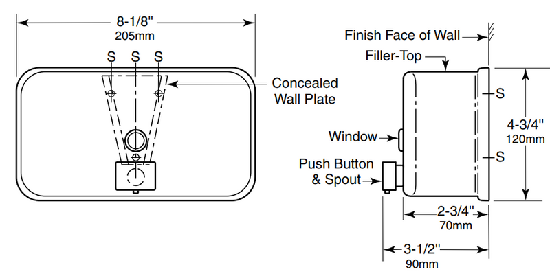 Bobrick B-2112 Horizontal Manual Soap Dispenser - Newton Distributing