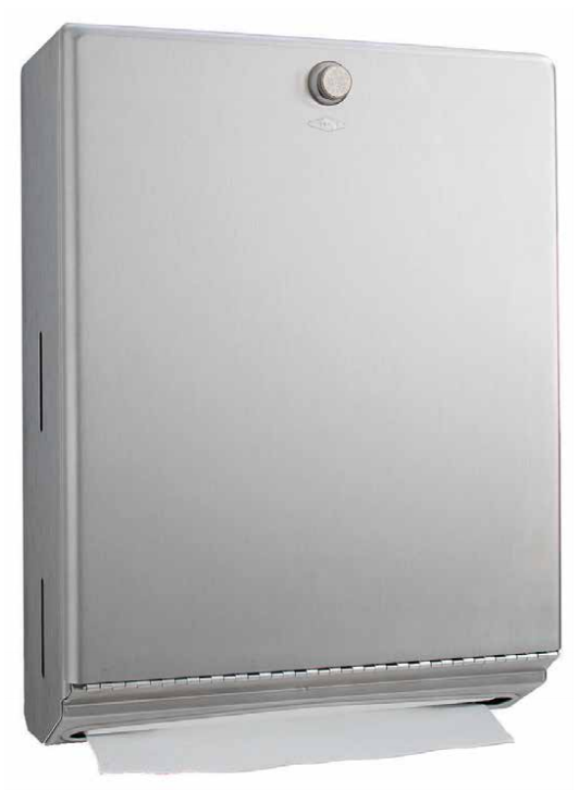 Bobrick B-2620 Multifold or 400 C-Fold Paper Towel Dispensers with Knob Latch  - Newton Distributing
