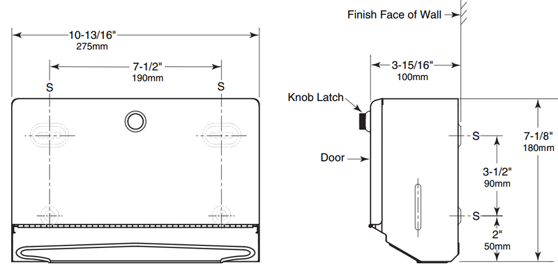 Bobrick B-2621 C-Fold Paper Towel Dispenser