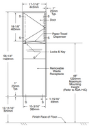 Bobrick B-3942 Paper Towel Dispenser and Waste Receptacle