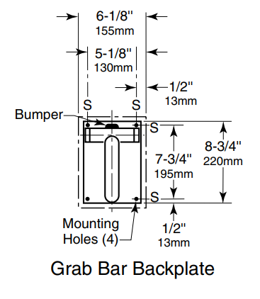 Bobrick B-4998 Swing-Up Grab Bar