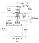Bobrick B-822 LIQUID, Manual Top Fill Soap Dispenser, 4 in. Spout