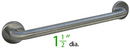 Bobrick B-6806.99 Peened 1-1/2" inch dia. Grab Bar - Newton Distributing