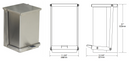 Bobrick B-220816 Foot-Operated Waste Receptacle, 8-Gallon