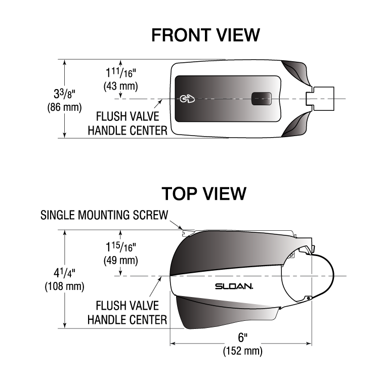 Sloan Valve EBV200A Exposed Sensor Urinal/Water Closet Retrofit Flushometer (3325201)