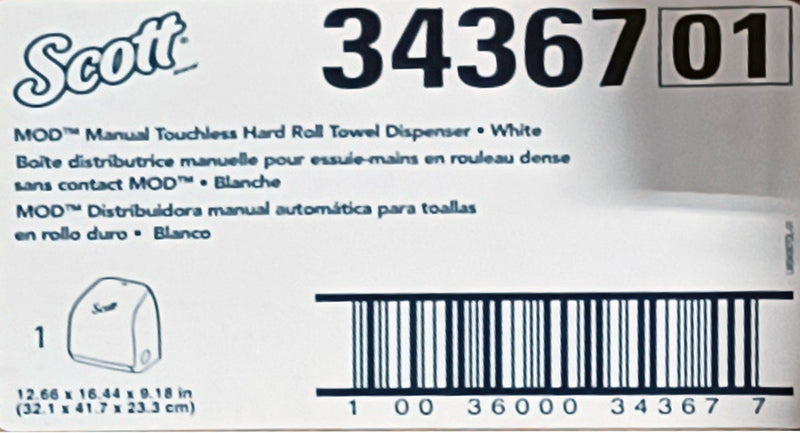 OVERSTOCK Kimberly-Clark 34367 MOD White Manual Hard Roll Towel Dispenser