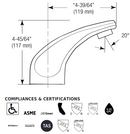 Sloan Valve SF-2350 Series 4” Center-set, Battery-Powered Electronic Faucets (3362119)