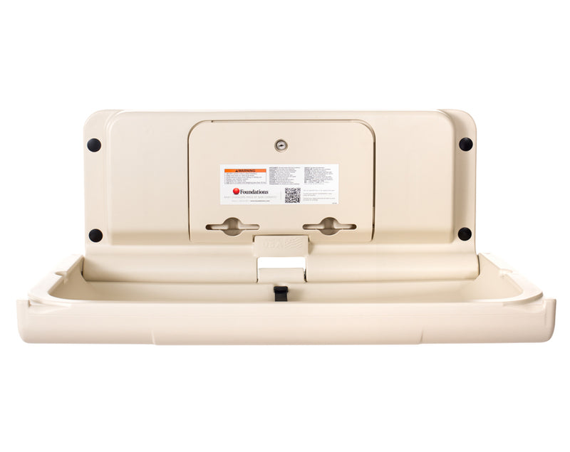 Foundations 200-EH Series with Stainless Front, Baby Diaper Changing Station with Backer Plate